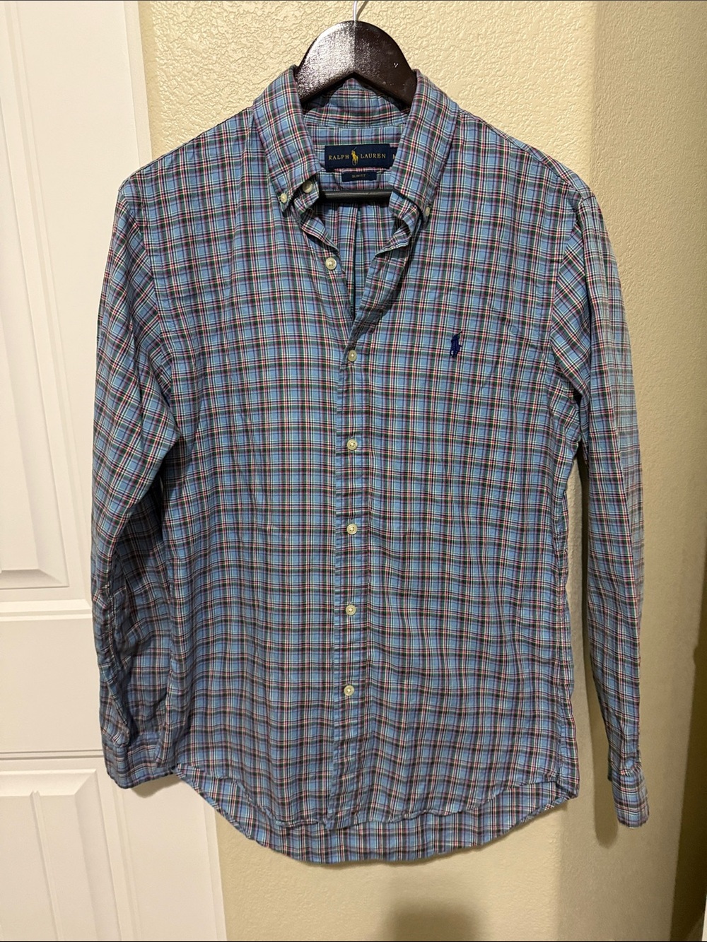 Ralph Lauren Blue and Navy Plaid Button-Up Shirt